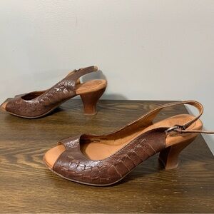 Naya Fandanga Slingback Woven Leather Black Heel size 8M